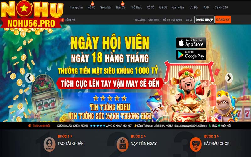 Cổng game nohu56 siêu bá chủ slot uy tín nhất 2024